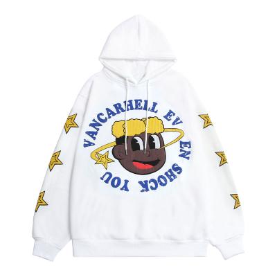 China Anti-wrinkle Fashion Hooded Sweatshirts Crop Hoodies Men Custom Cartoon Printed Streetwear for sale