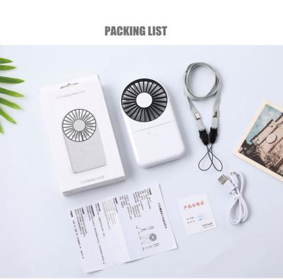 China Detachable Front Net Cleaning 2021 New Folding Fan Neck Mini USB Multifunctional Power Bank With 1800mA Folding Fan for sale