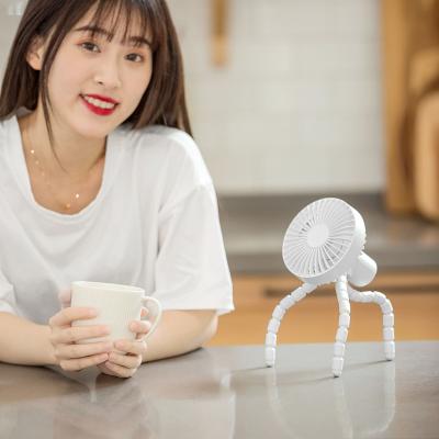 China Deformable Rechargeable Fan For Desktop Room BBQ Gym Baby Personal Portable Moving Fan With Flexible Tripod Mini Handheld Stroller Fan for sale