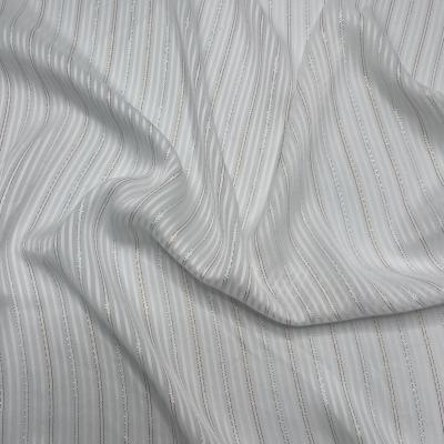 China 73GSM75D Gold And Silver Silk Satin Striped Chiffon Fabric Material Women'S Dress Fabric for sale