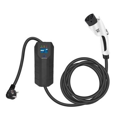 China Charge EV Car Type 2 Level 1 Charging Plug EV Charger 3.5Kw 7Kw 11Kw Electric Vehicles Charger Adjustable 8-16A Current Portable EV Charger for sale