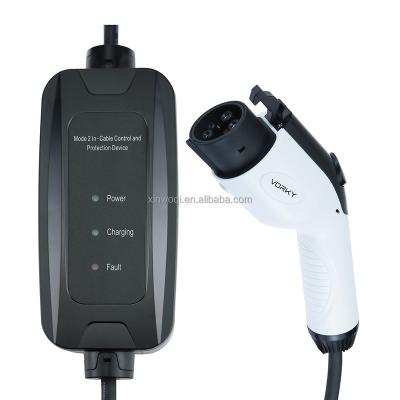 China ABS + Glass Fiber 16A 32A Mode Level 2 AC Ev Charger 7KW 11KW Portable Ev Charging Electric Vehicle Car Charger Type 2 IEC62196 Type 1 J1772 for sale