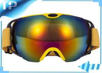 China TPU Custom Yellow Reflective Ski Goggles Windproof / Dustproof For Outdoor for sale