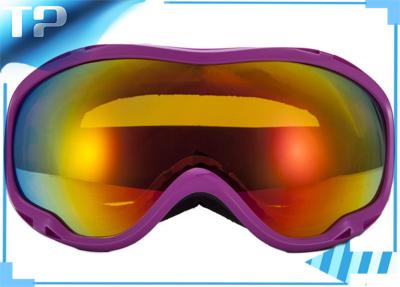 China CE FDA Purple OTG Snowboard Goggles / Retro Ski Goggles With Mirror Lens for sale