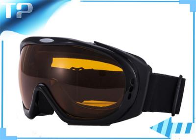 China UV OTG Womens Reflective Black Custom Snow Goggles Silver Chroming for sale