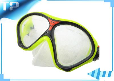 China Yellow Bifocal Scuba Diving Masks Anti - Scratch Tempered Glass for sale