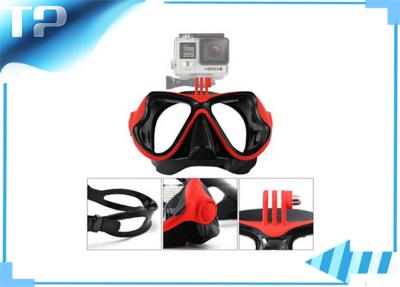 China ABS Red Snorkeling Full Face Scuba Diving Mask Adjustable Buckle For Adult for sale