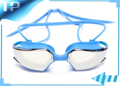 China Soft Blue Professional Ladies Swimming Goggles / Holiday UV Swim Glasses for sale