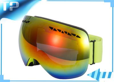 China Yellow  Double Lens Reflective Polarized Snowboard Goggles Anti - Scratch for sale