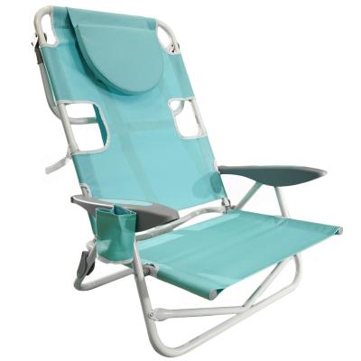 China Modern Factory Direct Sale Backpack Beach Chair with Face Hole - Portable Lounge Chair with Cup Holder - Heavy Duty Tanning Chair for sale