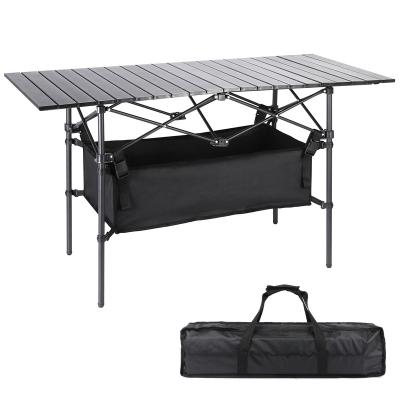 China Modern Factory Direct Sale Camping Table 4Ft Folding Table with 54 L Storage Bag Tighten Band Folding Picnic Table for sale