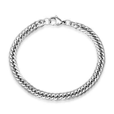 China Fashion Trendy Stainless Steel Cuban Chain Bracelet For Men for sale