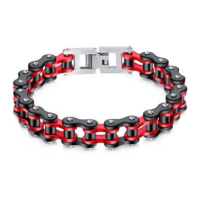 China Trendy New Arrival Colorful Stainless Steel Mens Biker Link Bracelet Bangle for sale