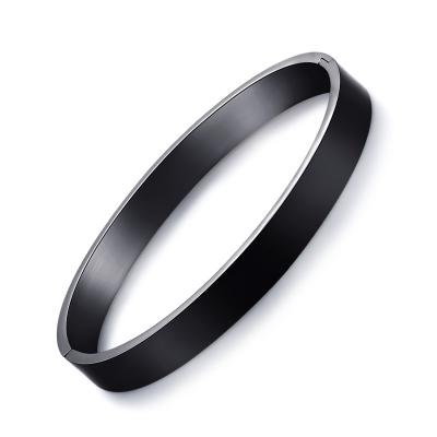 China Simple Design Fashionable White New Arrival Stainless Steel Bangle Custom Black Bracelet for sale