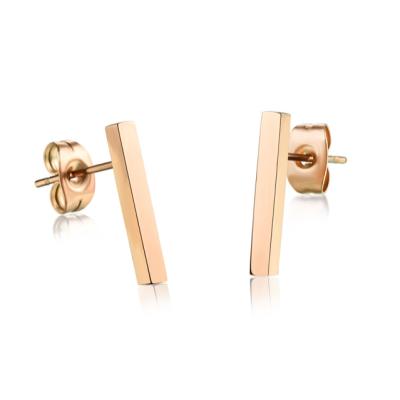 China Wholesale Custom Fashionable Stainless Steel Bar Charm Stud Empty Earring For Women for sale