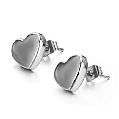 China Trendy Fashionable Stainless Steel Heart Charm Earring Custom Made Stud For Women for sale