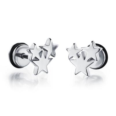 China Wholesale New Fashionable Design Mens Stainless Steel Star Earring Stud For Men Jewelry for sale