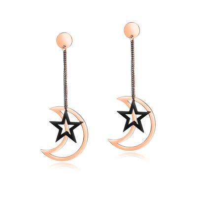 China Fashionable Hot Seller Ladies Fashion Jewelry Rose Gold Drop Stainless Steel Earring for sale