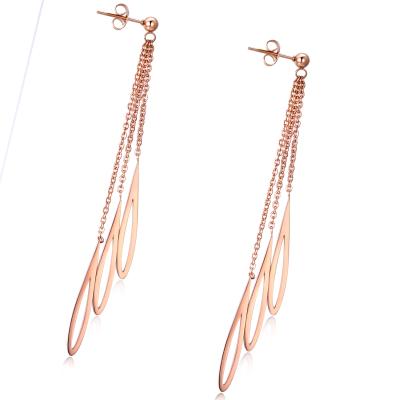 China Simple Design Romantic Stainless Steel Triangle Dangle Drop Earring For Women for sale