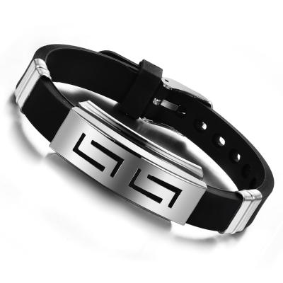 China 2019 New Jewelry Men's Hot Fashionable Stainless Steel Adjustable Leather Bracelet for sale