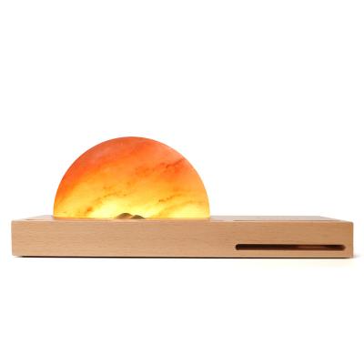 China Elements 2022 New Traditional Novel Chinese Traditional Sunrise Atmosphere Bedside Lamp with Wireless Charger and Speaker for sale