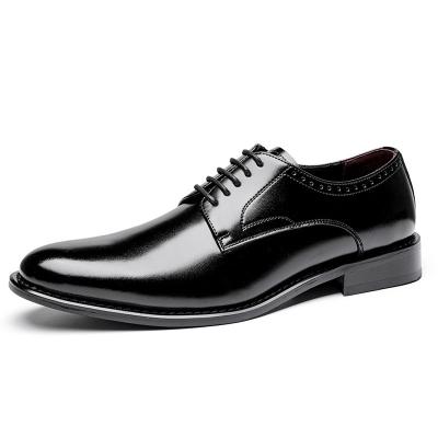 China Low Round Top Lace Up Block Heel Brogues Color Around Toe Genuine Leather Men Oxford Formal Shoes For Office for sale