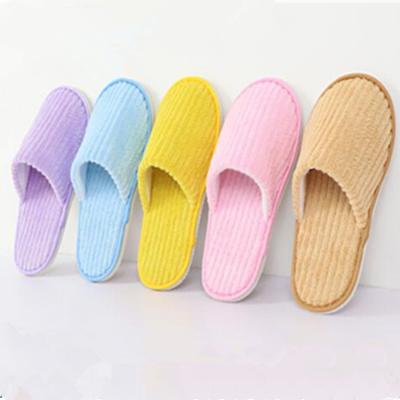 China Sweat-absorbent can be fleece plush washable luxury hotel bathroom disposable warm non-slip bath customized hotel slippers for sale