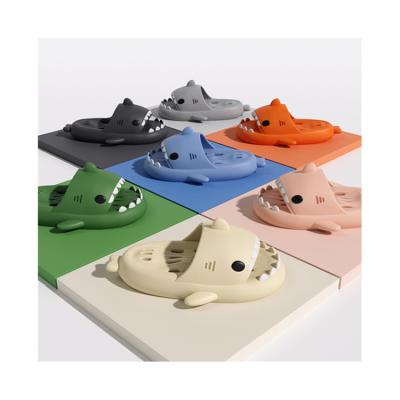 China New Round Amazon Men And Women Cartoon Shark Hollow Massage Waterproof Non-slip Wear-resistant Comfortable Breathable Slippers for sale