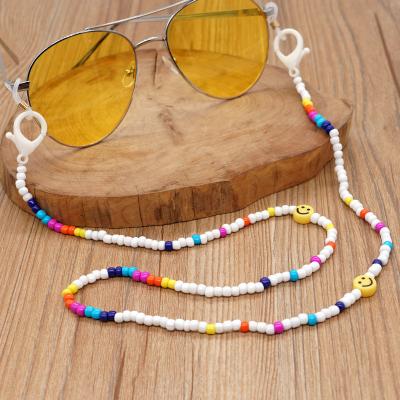 China Customized Fashion Color Bead Sunglasses Chain Handmade Diy Beaded Sunglasses Chain for sale