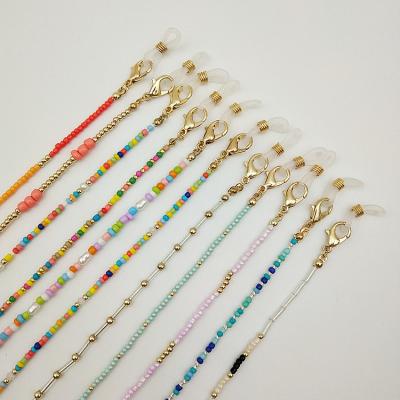 China Custom Wholesale Seed Beads Sunglasses Chain Beaded Dark Glasses Chain For Women for sale