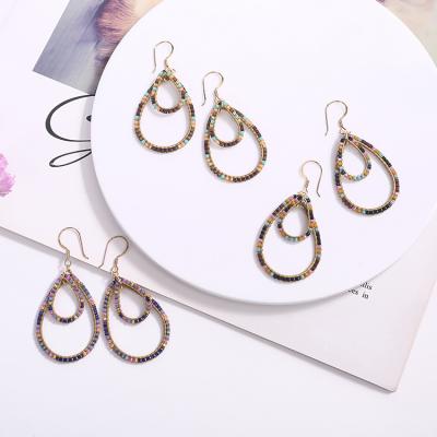 China Round seed beads hoop earrings jewelry japanese muyuki beads earrings for sale