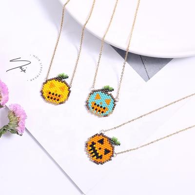 China Simple women's necklace Miyuki beaded seed bead woven colorful necklace jewelry for sale