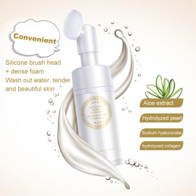 China Acne Treatment Private Label Facial Cleanser Foam Exfoliating Foam Pore Moisture Skin Care Wash Foam Detergent Cleansing Brush for sale