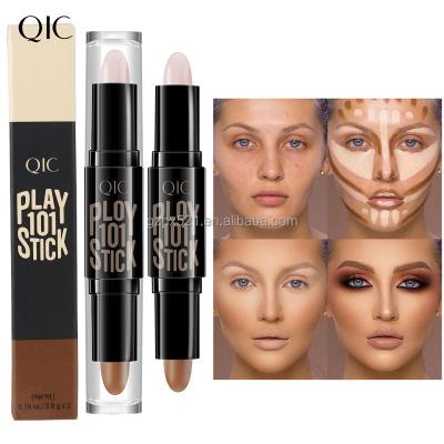 China Moisturizer Make Up Double Head Concealer Pencil Waterproof Three-Dimensional Face Brightening Pen Make-Up Beauty Highlight Stick for sale