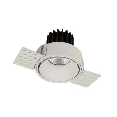 China Anti-glare Embeded White Round Recessed Trimless COB LED Downlight GU10 MR16 Spot Light Frame for sale