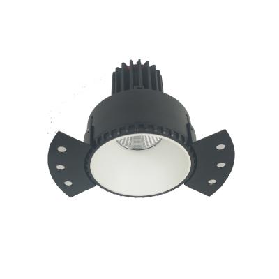 China Residential 10W Gold Silver White Rechargeable Frameless Black Dimmable LED Downlight Black for sale