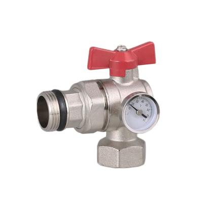 China General Cheap Water Mini Ball Valve For Floor Heating Trims With Temperature Measurement Angle Ball Valve for sale