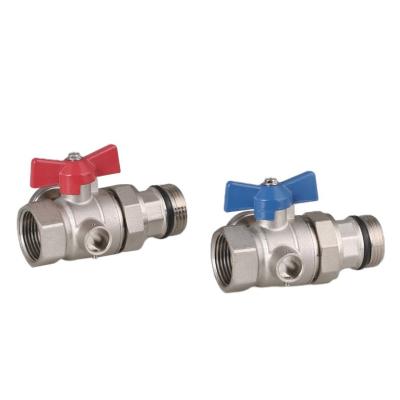 China General High Temperature Flow Welded Brass Full Hole Ball Valve With Shutoff for sale