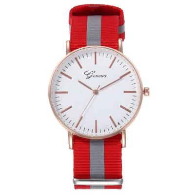 China Hot Sale OW025 Day/Date Sport Watches Stripe Belt Reflective Student Canvas Western Style Hand Watch For Girls Watch Woman for sale