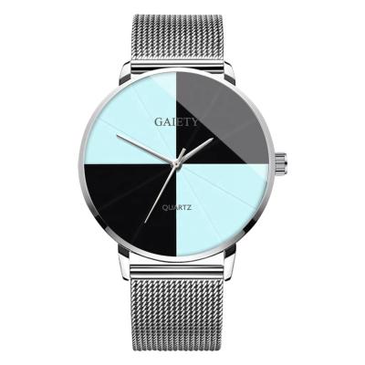 China New Fashion TW669 Day/Date 2022 Watches For Men Silver Mesh Strap Quartz Colorful Business Wristwatches for sale