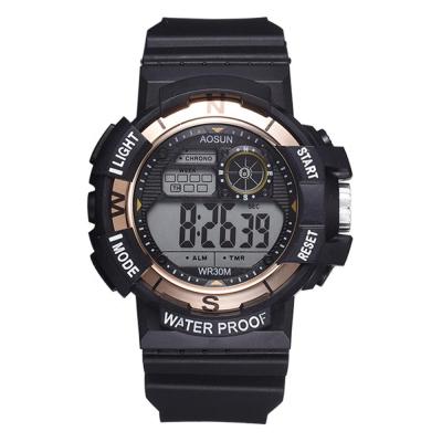 China Hot Student Sport Stopwatch INS Chronograph SW108 Silicone Strap Waterproof Men Accurate Digital Watch With Calendar for sale