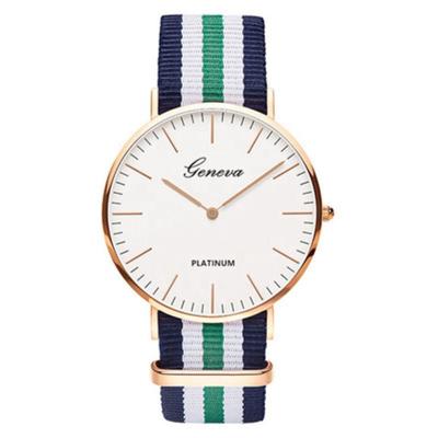 China Day/Date Fashion Watch Men Geneva Stripe Nylon Fabric Canvas Sports Couple Case Super Brand Wristwatch OW001 for sale