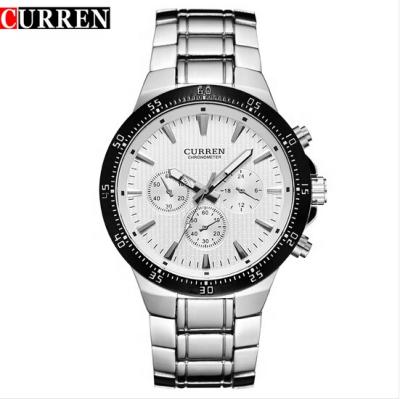 China Curren Day/Date 8063 Men Watches Date High-grade Steel Clock Men Fashion Business Waterproof Wrist Watch for sale