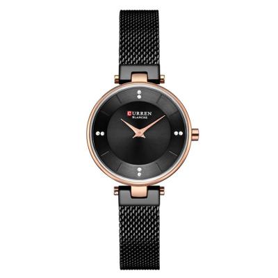 China Hot Latest 9031 Day/Date Fashion Curren Women Watch Quartz Mesh Strap Ladies Diamond Wrist Watches With Buckle for sale