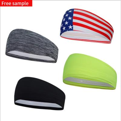 China Non Slip Custom Silicone Sweat Absorption Mens Wide Cloth Yoga Sports Women Running Headband for sale