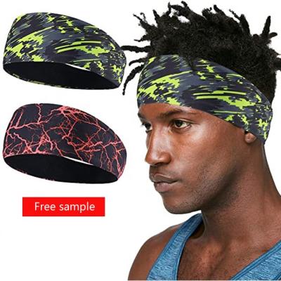 China Athletic Sportswear Customized Head Band Printed Wide Brimmed Fitness Headbands For Women And Men On for sale