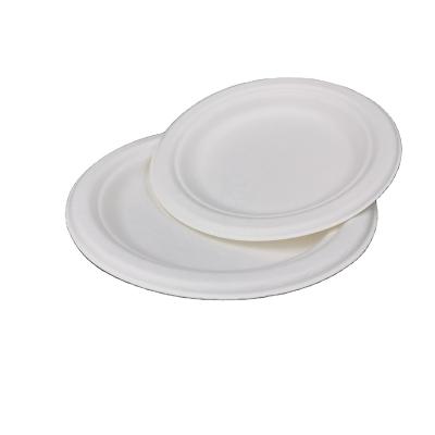 China Disposable Compostable 100% Biodegradable Disposable Tableware Food Packaging Container 9 Inch Bassage Paper Plates for sale