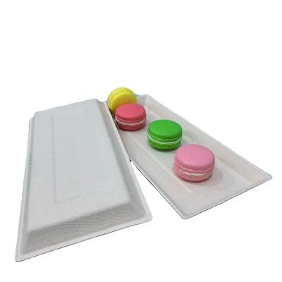 China Minimalist Rectangular FREE Biodegradable Compostable Tray PFAS Sugar Cane Bagasse Pulp Disposable Tray for sale