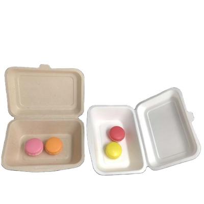 China Bio Paper Packaging Container Degradable Compostable Disposable Bagasse Takeout Pulp Custom Fast Food Box For Sushi for sale