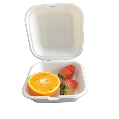 China Food Disposable Bagasse Sugar Cane Box Clamshell Hamburger Biodegradable Compostable Take Out Lunch Box for sale